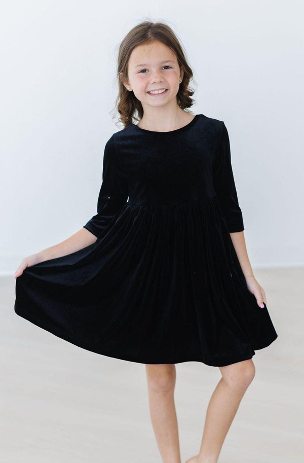 black-velvet-twirl-dress Mila &  Rose - Sophia's Style-Black Velvet Twirl Dress-6-12M--1